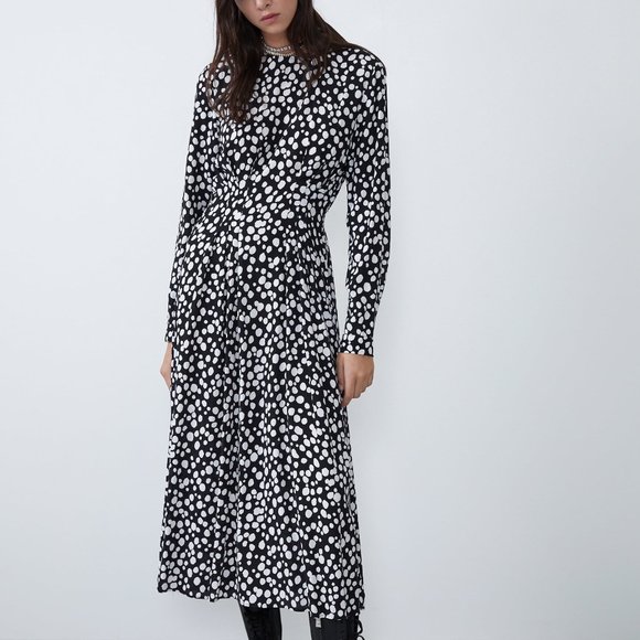 Zara Printed Dress White Zara White Floral Dress White Floral Dress Zara  Blue And White